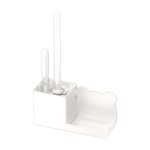 Porte-brosse de toilette mural en plastique avec système d'évacuation 1