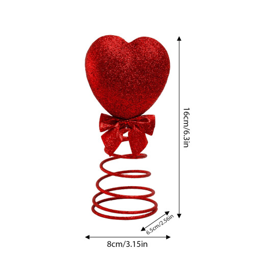 Heart-Shaped Tree Topper Star 6 Inch 1