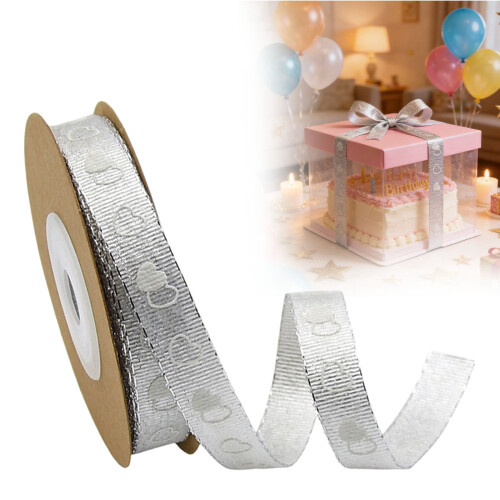 Κορδέλα Grosgrain με εκτύπωση καρδιάς 0,39 ίντσες x 32,8 πόδια 2