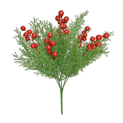 Ghirlanda natalizia artificiale con bacche rosse, 1 pezzo 1