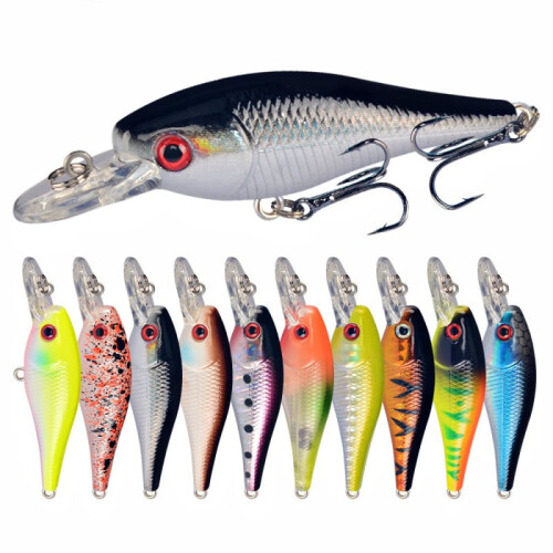 2PC 6.5cm Baits hard mino 3d bionic lures for sea fishing 1