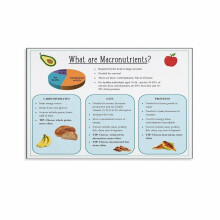 Makronäringsämnen Pedagogisk Poster Gym Väggkonst Näring (6) Canvastavla Väggkonst Poster för Sovrum Vardagsrumsdekor