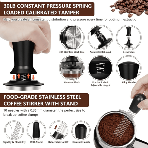 Ensemble de 10 accessoires pour machine à expresso – Acier inoxydable, 51 mm 2