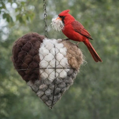 Nid d'oiseau en fibre faite main, 2 pièces 2