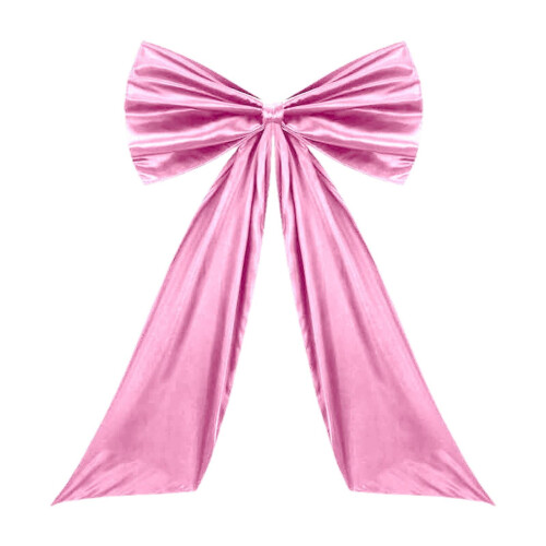 Stor rosa satengbåndsløyfedekorasjon 105x65 cm