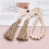 Wooden Bead String Decoration, 90 cm, Natural Brown 5