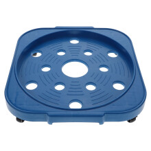 Blue stainless steel gas cylinder stand with wheels