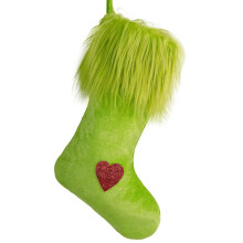 Green Plush Christmas Stockings 18 Inch