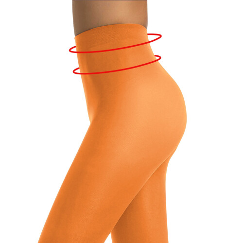 Women's semi-opaque footed tights orange 1
