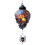 Stained Glass Skull Hanging Light with Bat Pendant 1