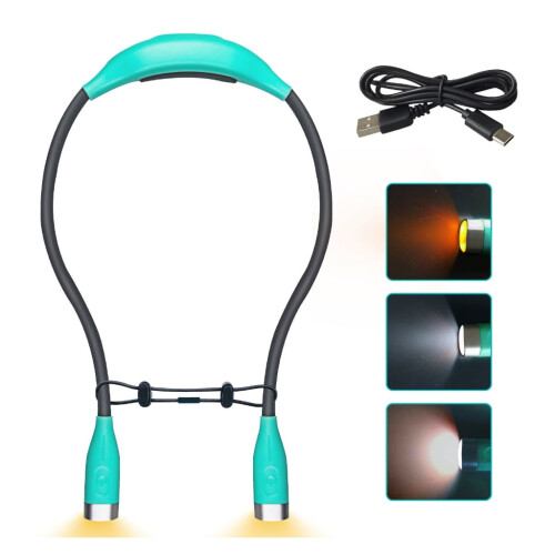 Lampe de cou LED rechargeable par USB, 3 niveaux de luminosité