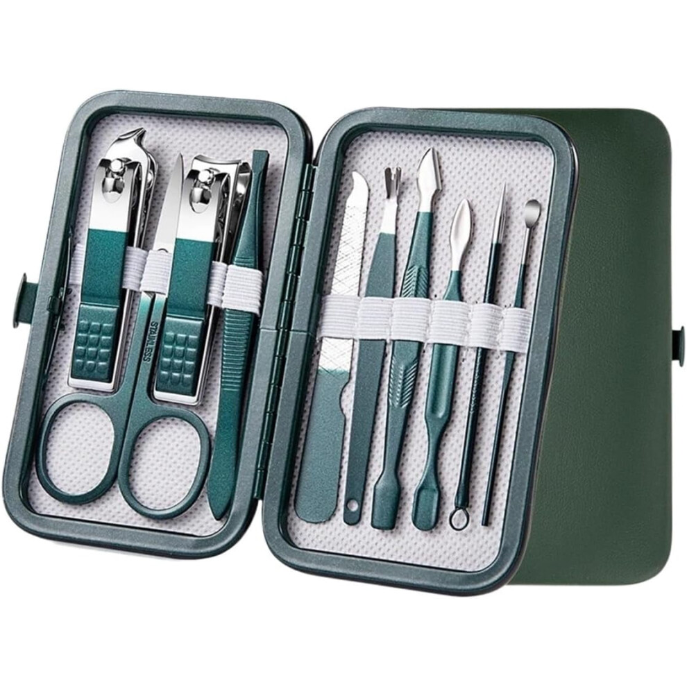 Stainless Steel Manicure Set 7â18 pcs with Leather Case