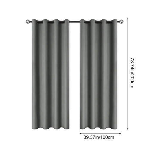 Lichtwerende gordijnen van polyester pongee, geperforeerd, 2 panelen 2