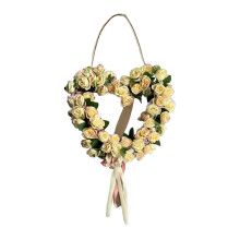 Decorazione per porta a forma di cuore con ghirlanda di rose da 15 pollici