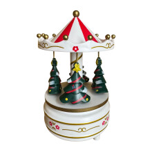 Boîte à musique décorative de carrousel de Noël 18,3 x 10,9 cm
