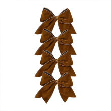 12-Pack Velvet Christmas Bows, 6 Inch, Burgundy Brown Milky