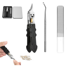 Ensemble de 3 coupe-ongles à verrouillage par engrenage avec poignée antidérapante noire