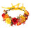 Bandeau en velours rose d'automne avec fleurs réalistes 1