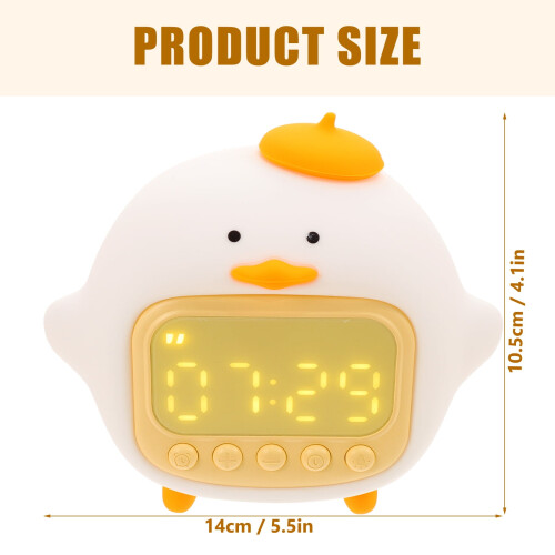 Digital Alarm Clock 1Set with Night Light, White Silicone, Creative Cute Design for Home Use 1