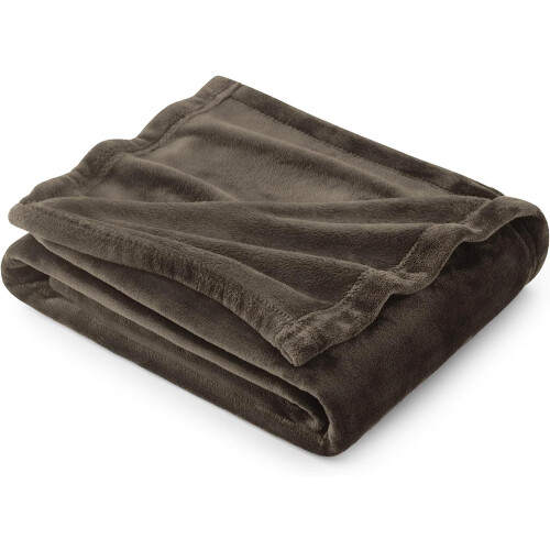 GentleSoft Fleecedecke Braun Einzelbettgröße 60x80 Zoll