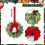 12-pack mini-kerstkransen van 30 cm met rode strik & 3