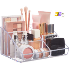 Organisateur de maquillage transparent en plastique avec façade incurvée