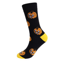 Meias amarelas de Halloween para mulheres, macias e quentinhas, tamanho único.