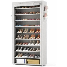 Étagère à chaussures à 10 niveaux avec housses, pouvant contenir 50 à 55 paires