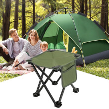 Tabouret de camping pliant avec poches latérales – 29,5 cm, 800 g