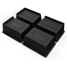 Rehausses de lit robustes 3 pouces, 6000 lb, paquet de 4, noires