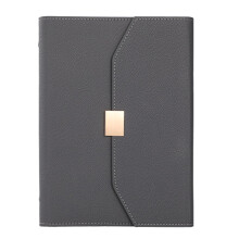 Navulbaar notitieboek met 6 ringen van PU-leer, 200 pagina's