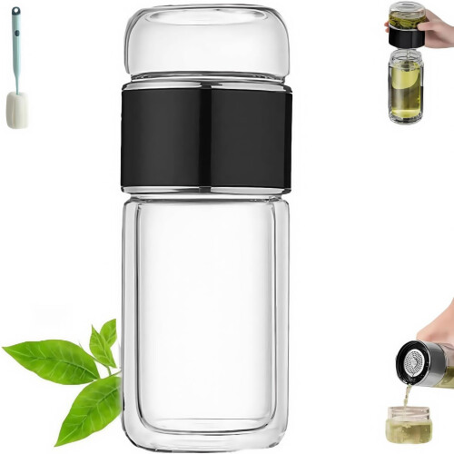 Glas te-infuserkop med rustfrit stålfilter