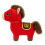 Peluche Cheval Rouge – Figurine décorative douce à poser 1