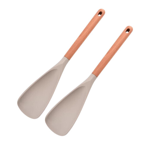 2-delte silikonskjeer med trehåndtak, 29 cm
