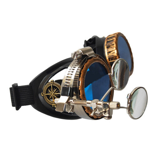 Okulary motocyklowe Steampunk ABS Metal