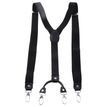 Men's Y-back suspenders with adjustable elastic straps black