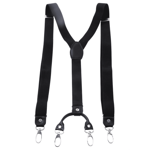 Men's Y-back suspenders with adjustable elastic straps black