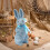 Easter Bunny Figurine with Bow – Glitter Foam Decor 5