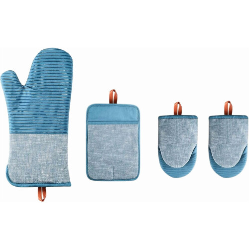 Ensemble de gants de cuisine et de maniques en coton