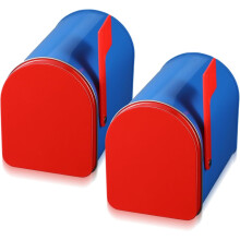 Mini cassetta postale in latta blu reale, 5x3 pollici, confezione da 2