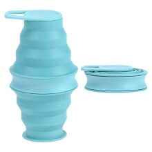 Gobelet de voyage pliable en silicone 350 ml rose