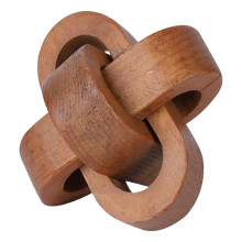 Decorazione a nodo in legno, catena a 3 maglie, stile rustico naturale, per mensola.