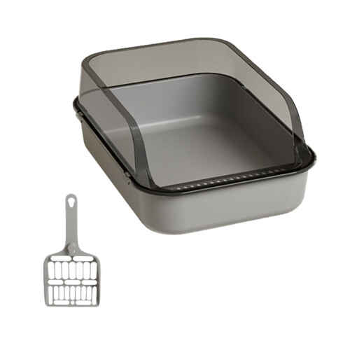 Open Cat Litter Tray with High Sides & Low Entry
