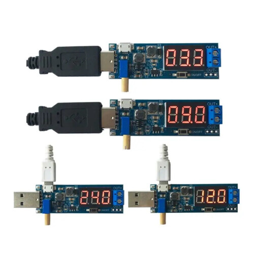 USB DC-DC spanningsregelaarmodule 1,2V–24V instelbaar 1