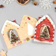 Cartões de Natal 3D com Envelopes - Papai Noel e Boneco de Neve