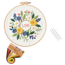 Kit de broderie florale pour la Saint-Valentin pour débutants