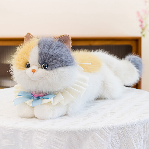 Gato de pelúcia realista estilo Ragdoll, cinza, 30 cm (12 polegadas)