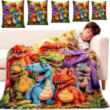 Couverture dinosaure 3D épaisse et améliorée, 5 tailles, impression numérique HD en flanelle, douce et chaude en polaire toutes saisons –