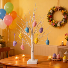 Arbre à œufs de Pâques lumineux 24" avec 8 décorations et 24 LED
