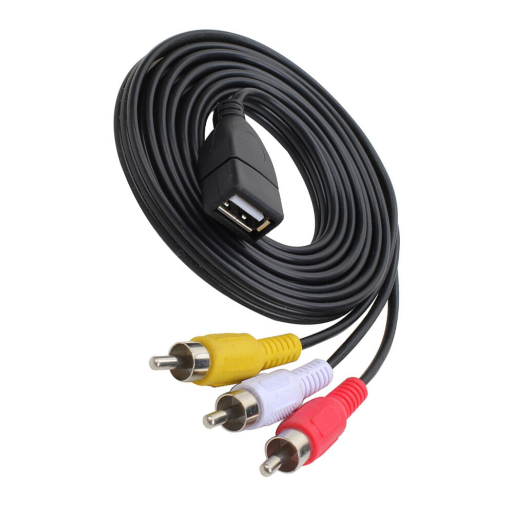 Usb Female To 3Rca Male Adapter Cable 900223124159